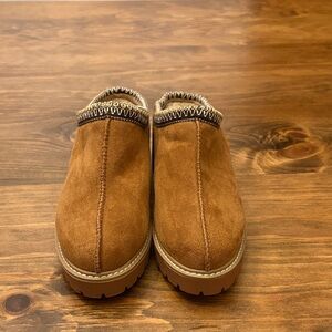 Anne Klein Tan Suede Slip-On Loafers